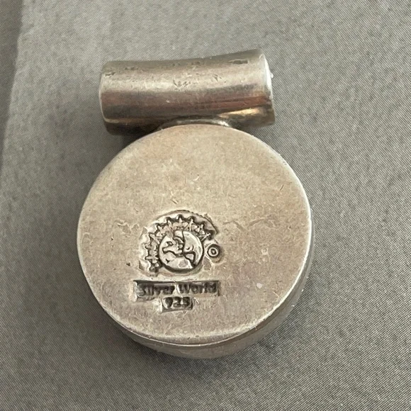 Solid Sterling Silver World 925 Jasper Slide Pendant - Picture 6 of 7